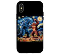 Camiseta Kaiju Monstruo Japonés Van Gogh Noche Estrellada Carcasa para iPhone X/XS