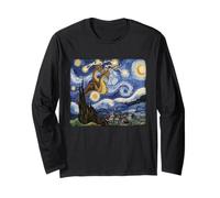 Camiseta Kaiju Monstruo Japonés Van Gogh Noche Estrellada Manga Larga