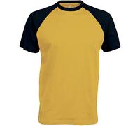 Baseball - Camiseta Bicolor Manga Corta - Yellow/Black, XXL, Unisex