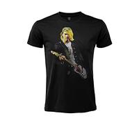 Camiseta Kurt Cobain Camiseta Música Rock Nirvana Oficial Negra Algodón Unisex Adulto Niño (IT, Texto, M, Regular, Regular, Negro), Negro , M