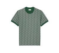 Camiseta Lacoste Jacquard con Monograma Verde Blanco Hombre Casual