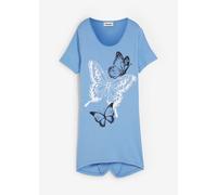 Camiseta larga con bajo irregular y estampado de mariposas 44/46