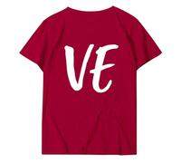Camiseta larga para mujer camiseta impresa con un significado especial para el día de San Valentín entre personas del mismo sexo, rojo, S