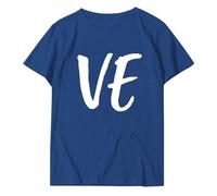 Camiseta larga para mujer camiseta impresa con un significado especial para el día de San Valentín entre personas del mismo sexo, azul, L
