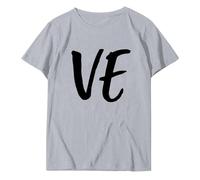 Camiseta larga para mujer camiseta impresa con un significado especial para el día de San Valentín entre personas del mismo sexo, gris, XXX-Large