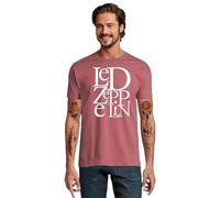 Camiseta Led Zeppelin, Banda, Grupo, música Rock, Concierto, Festival (FR/ES, Letras, M, Regular, Regular, Rosa Viejo)