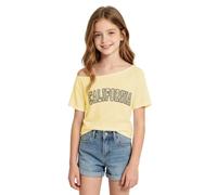 Camiseta léger à imprimé alfabeto ludique sur Les épaules Pour Filles, idéal au quotidien., amarillo, 10-11 años