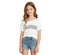Camiseta léger à imprimé alfabeto ludique sur Les épaules Pour Filles, idéal au quotidien., Blanco, 11-12 años