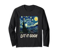 Camiseta Let It Gogh Swirling Sky Night Art Lover, Divertido Juego de Palabras, 1 Manga Larga