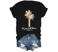 Camiseta Let Your Faith Bloom, Let Your Faith Bloom, Negro, S