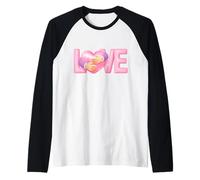 Camiseta Lettering Love con Divertido diseño Unisex para Hombre y Mujer Camiseta Manga Raglan