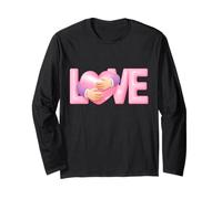 Camiseta Lettering Love con Divertido diseño Unisex para Hombre y Mujer Manga Larga