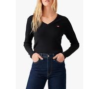 Levi's Essential Hm LS Vneck Camiseta, Caviar, XS para Mujer