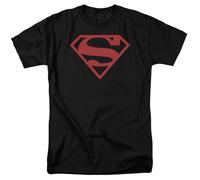 Camiseta Licenciada Para Adultos De Superman En Rojo Sobre Fondo Negro