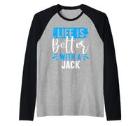 Camiseta Life Is Better with A Jack Nombre Jack Camiseta Manga Raglan