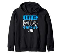 Camiseta Life Is Better with A Jen Nombre Jen Sudadera con Capucha