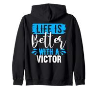 Camiseta Life Is Better with A Victor Nombre Victor Sudadera con Capucha