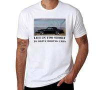 Camiseta Life is Too Short for Boring Cars, camiseta vintage negra con diseño de coche musculoso, regalo para entusiastas de los automóviles, Estilo blanco, XXL
