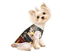 Camiseta ligera de verano con estampado de llamas de bombero, para mascotas, suave, transpirable, elástica, para gatos y perros