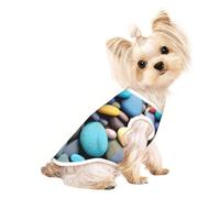 Camiseta ligera para perros con estampado de guijarros de colores, suave, transpirable, elástica, para gatos y perros