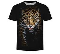 Camiseta Lion Tiger Impresión Digital 3D Cuello Redondo Manga Corta,DD-4,Metro