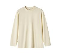 Camiseta lisa de manga larga para hombre 2026 para hombre, moda primavera y verano, casual, manga larga, cuello redondo, color liso, para interiores y exteriores, beige, 4XL