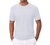 Camiseta lisa para hombre, 100 % algodón, ajuste delgado, cómoda camiseta básica, manga corta, camiseta casual de color sólido, paquete múltiple disponible, cuello redondo, ligera, para entrenamiento