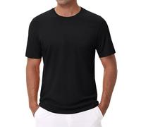 Camiseta lisa para hombre, 100 % algodón, ajuste delgado, cómoda camiseta básica, manga corta, camiseta casual de color sólido, paquete múltiple disponible, cuello redondo, ligera, para entrenamiento