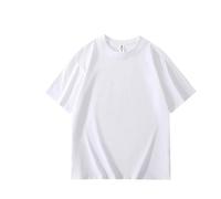 Camiseta Lisa para Hombre 220gsm Heavy Plus Size Plain T-Shirt For Men Summer Short Sleeve tee Cotton Solid Color Trendy Casual White Black Top(White,XXL)