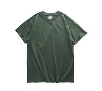 Camiseta Lisa para Hombre 280gsm Oversized Heavyweight T Shirt For Men Summer Short Sleeve tee Cotton Plain Top Casual Men's Clothing 9.9oz(Dark Green,L (67.5-80kg))