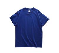 Camiseta Lisa para Hombre 280gsm Oversized Heavyweight T Shirt For Men Summer Short Sleeve tee Cotton Plain Top Casual Men's Clothing 9.9oz(Klein Blue,XS (Below 52.5kg))