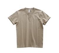 Camiseta Lisa para Hombre 280gsm Oversized Heavyweight T Shirt For Men Summer Short Sleeve tee Cotton Plain Top Casual Men's Clothing 9.9oz(Khaki,XS (Below 52.5kg))