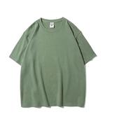 Camiseta Lisa para Hombre 9.9oz 280gsm Oversized Heavy T-Shirt For Men Short Sleeve tee Cotton Solid Color Trend Leisure(Matcha Green,XL)