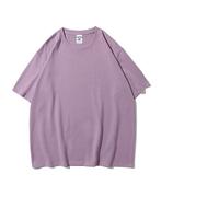 Camiseta Lisa para Hombre 9.9oz 280gsm Oversized Heavy T-Shirt For Men Short Sleeve tee Cotton Solid Color Trend Leisure(Taro Purple,S)
