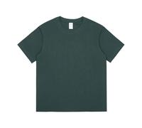 Camiseta Lisa para Hombre Heavy Cotton Men's Short Sleeve T Shirt Solid Color Summer Bottom Half Long Fleece(Blackish Green,4XL)