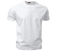 Camiseta Lisa para Hombre Men's Cotton O-Neck T-Shirt Soft Touch Comfortable Solid Color 8 Options Breathable Lightweight Casual Daily tee(White,M)