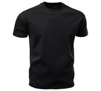 Camiseta Lisa para Hombre Men's Cotton O-Neck T-Shirt Soft Touch Comfortable Solid Color 8 Options Breathable Lightweight Casual Daily tee(Black,XL)