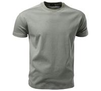 Camiseta Lisa para Hombre Men's Cotton O-Neck T-Shirt Soft Touch Comfortable Solid Color 8 Options Breathable Lightweight Casual Daily tee(GreyGreen,L)