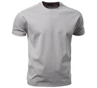 Camiseta Lisa para Hombre Men's Cotton O-Neck T-Shirt Soft Touch Comfortable Solid Color 8 Options Breathable Lightweight Casual Daily tee(Grey,M)