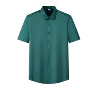 Camiseta Lisa para Hombre Men's Short Sleeve Shirt Summer Style Ice Silk Feeling Large Size No Iron Business and Leisure(Color-4,L)