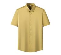 Camiseta Lisa para Hombre Men's Short Sleeve Shirt Summer Style Ice Silk Feeling Large Size No Iron Business and Leisure(Color-8,4XL)