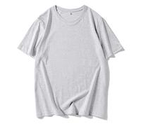 Camiseta Lisa para Hombre Oversized Heavyweight T Shirt For Men Summer Short Sleeve tee Cotton Plain Top Casual Men's Clothing(Light Grey,5XL)