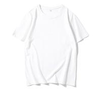 Camiseta Lisa para Hombre Oversized Heavyweight T Shirt For Men Summer Short Sleeve tee Cotton Plain Top Casual Men's Clothing(White,XXXL)