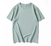 Camiseta Lisa para Hombre Oversized Heavyweight T Shirt For Men Summer Short Sleeve tee Cotton Plain Top Casual Men's Clothing(Bean Green,5XL)
