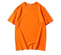 Camiseta Lisa para Hombre Oversized Heavyweight T Shirt For Men Summer Short Sleeve tee Cotton Plain Top Casual Men's Clothing(Orange,5XL)
