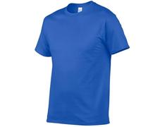 Camiseta Lisa para Hombre Summer Casual T-Shirt Men's Short Sleeve Top Cotton Solid Color Sweatshirt Comfortable Breathable Men Clothing(Royal Blue,2XL)