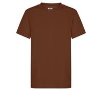 Camiseta lisa para niños de 1 a 15 años, 100% algodón, unisex, para niños, niñas y niños, camiseta de uniforme escolar, para educación física y gimnasia, marrón, 5-6 años