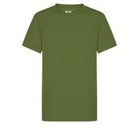 Camiseta lisa y en blanco para niños de 1 a 15 años, 100% algodón, unisex, para niños, niñas y niños, camiseta de uniforme escolar, para educación física y gimnasia, verde (Military Green), 9-11 años