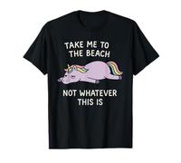 Camiseta «Llévame a la Playa», Divertida, sarcástica, Unicornio, Vacaciones Camiseta