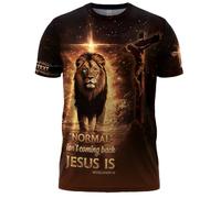 Camiseta Lo Normal Personalizado No Volverá, Jesús Sí, Religión Personalizada, Cristianismo T-Shirt Cómodo Camisetas Básicas Transpirable Manga Corta para Running Camping Senderismo 3XL